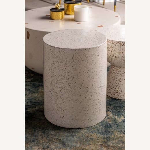 Τραπεζάκι λευκό terrazzo, Ø 40 x 50 cm | Αλμπένγκα