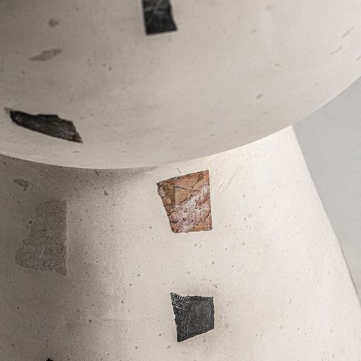 Weißer Terrazzo-Beistelltisch, Ø 41 x 45 cm | Massa