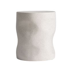 Mesa auxiliar de terrazo en blanco roto, 33 x 33 x 40 cm | Derath
