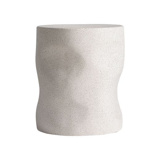 Mesa auxiliar de terrazo en blanco roto, 33 x 33 x 40 cm | Derath