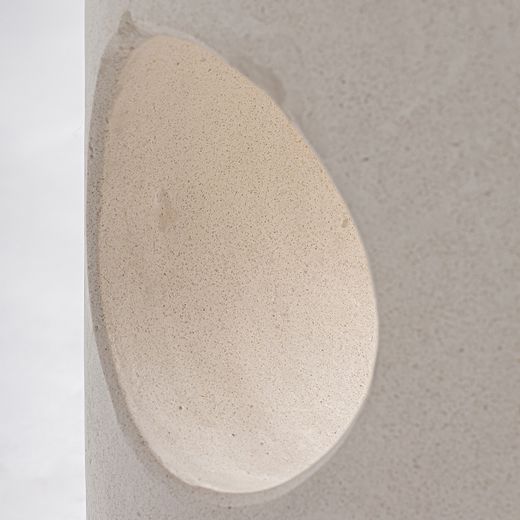 Mesa auxiliar de terrazo en blanco roto, 40 x 40 x 50 cm | Baum