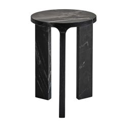 Mesa lateral de mármore preto Dyrstad, 35 x 35 x 46 cm