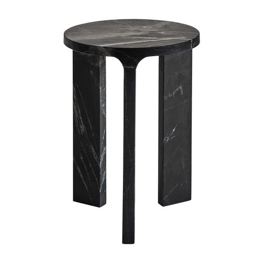 Table d'appoint Dyrstad en marbre noir, 35 x 35 x 46 cm