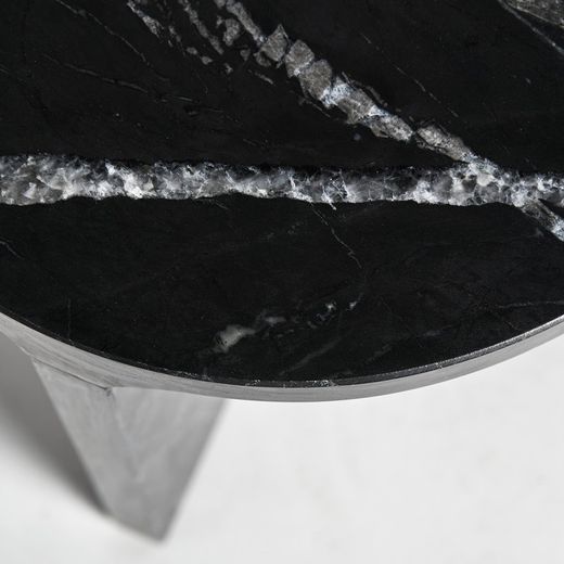 Table d'appoint Dyrstad en marbre noir, 35 x 35 x 46 cm