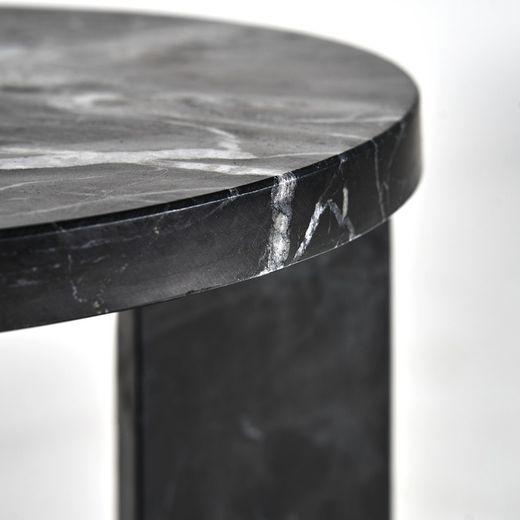 Table d'appoint Dyrstad en marbre noir, 35 x 35 x 46 cm