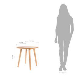 Sidobord i askträ (46 x 46 x 54 cm) | Lezquer-serien