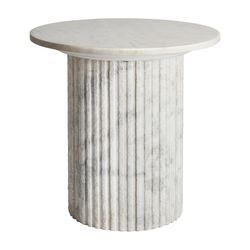 Esches White Marble Side Table, 55 x 55 x 55 cm
