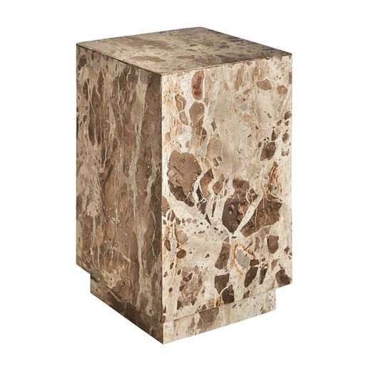 Τραπεζάκι Grov Beige Marble, 30 x 30 x 48 cm