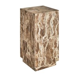 Table d'appoint Grov en marbre beige, 30 x 30 x 59 cm