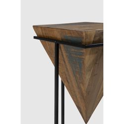 L side table made of wood and metal in natural and black, 42 ​​x 42 x 68 cm | Avatar