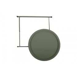 Terrasset 1 ronde tafel en 2 kakigroene stoelen