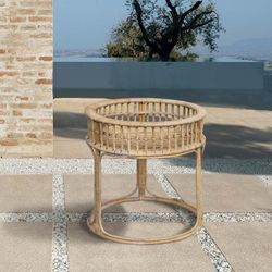 Natural Rattan Side Table 57x57 cm Round