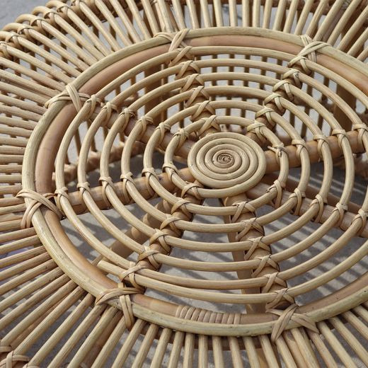 Natural Rattan Side Table 83x40 cm Round