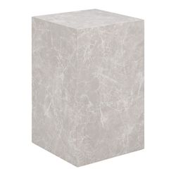 Table d'appoint rectangulaire en bois effet marbre beige, 30 x 30 x 50 cm | Prague