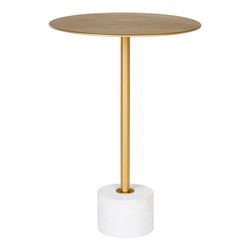 Mesa lateral redonda em aço dourado, 41 x 41 x 58 cm | Lecco