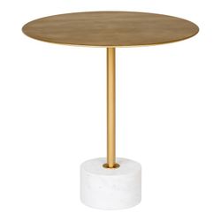 Mesa lateral redonda em aço dourado, 51 x 51 x 52 cm | Lecco