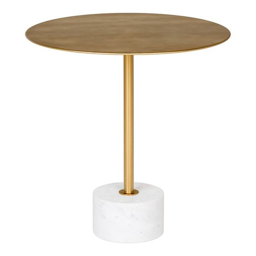 Rundt sidebord i guld i stål, 51 x 51 x 52 cm | Lecco