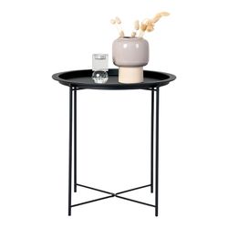 Table d'appoint ronde en acier noir, 47 x 47 x 50 cm | Bastia