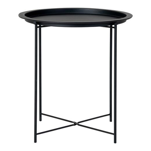 Table d'appoint ronde en acier noir, 47 x 47 x 50 cm | Bastia