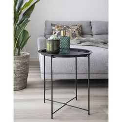 Table d'appoint ronde en acier noir, 47 x 47 x 50 cm | Bastia