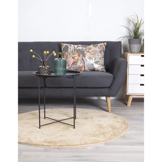 Table d'appoint ronde en acier noir, 47 x 47 x 50 cm | Bastia