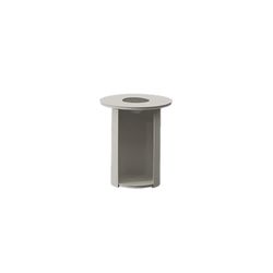 Rundt aluminium sidebord i hvid, 41 x 41 x 48,5 cm | Rødbrun
