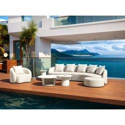 Rundt aluminium sidebord i hvid, 41 x 41 x 48,5 cm | Rødbrun