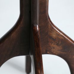 Round tempered glass and mango wood side table in black and brown, 50 x 50 x 51 cm | Bickerton