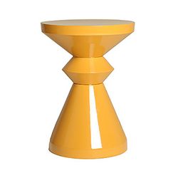 Round iron side table in mustard, 36 x 36 x 49 cm | Olten