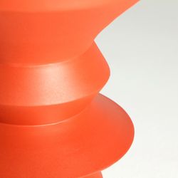 Table d'appoint ronde en fer orange, 36 x 36 x 55 cm | Thoune