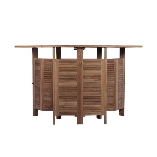 Table de bar de jardin pliante en bois de teck naturel, 178 x 50 x 110 cm | Candon