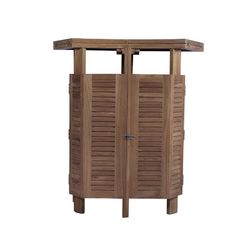 Table de bar de jardin pliante en bois de teck naturel, 178 x 50 x 110 cm | Candon