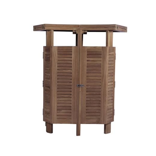 Table de bar de jardin pliante en bois de teck naturel, 178 x 50 x 110 cm | Candon