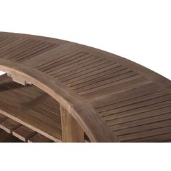 Table de bar de jardin pliante en bois de teck naturel, 178 x 50 x 110 cm | Candon