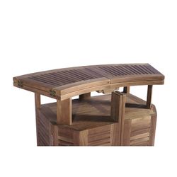 Table de bar de jardin pliante en bois de teck naturel, 178 x 50 x 110 cm | Candon
