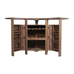 Table de bar de jardin pliante en bois de teck naturel, 178 x 50 x 110 cm | Candon