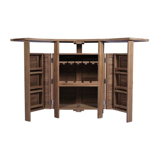 Table de bar de jardin pliante en bois de teck naturel, 178 x 50 x 110 cm | Candon