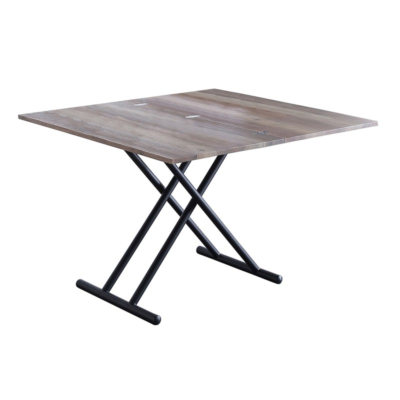 Table basse - Décor chene et noir - Relevable - L 100 x P 50 x H 44 cm -  HAPPY - Zoma