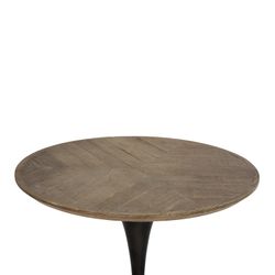 Højt spisebord i naturtræ og sort metal, 75x75x108 cm