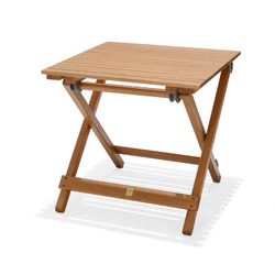 Outdoor dining table in natural eucalyptus, 48 x 48 x 46 cm | savona