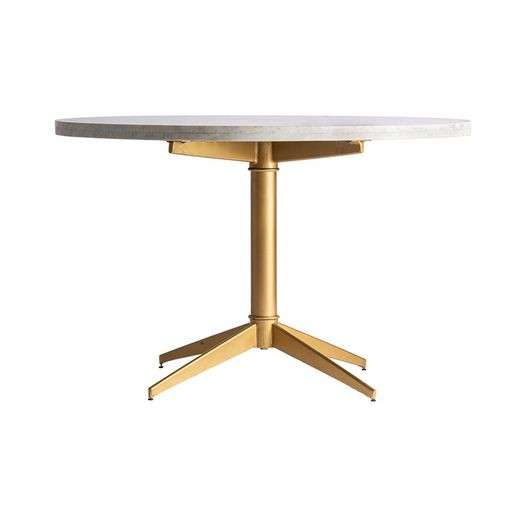 Mesa Comedor de Hierro Sayda Blanco/Dorado, Ø120x76cm