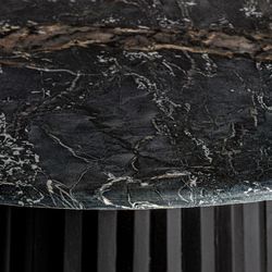 Zwarte plissé eettafel van mangohout, Ø120x79cm