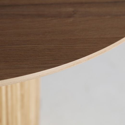 Table à manger en bois de Paulownia de couleur naturelle, Ø 120 x 77 cm | Skagen