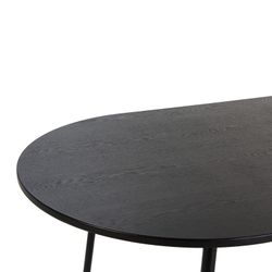 Zwarte houten/metalen eettafel, 180x90x76 cm