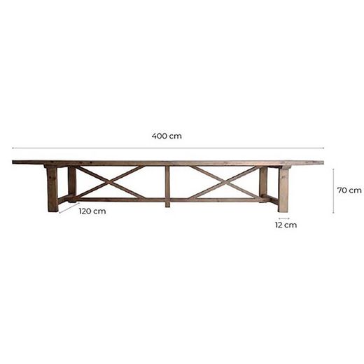Utah Recycled Pine Dining Table, 400x120x76cm