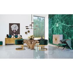 Stół do jadalni ze szkła tekowego i Warri, Ø150x80cm