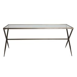Tavolo da pranzo in ferro nero e vetro, 185 x 80 x 78 cm | Alles