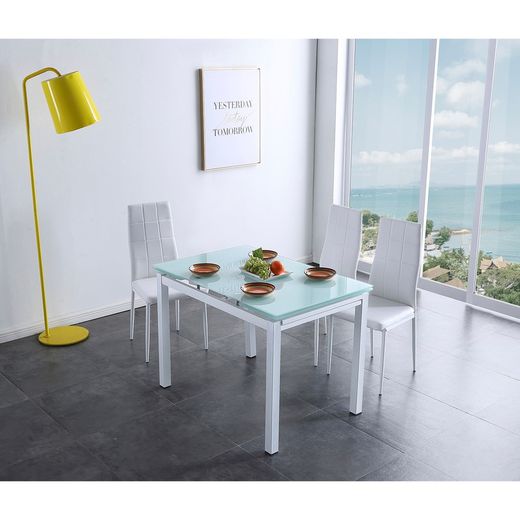 Dining set, 1 extendable table and 4 chairs | Milan - Laia