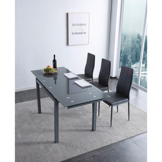 Set da pranzo, 1 tavolo allungabile e 4 sedie | Milano - Betty