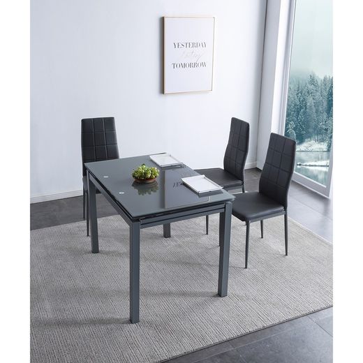Set da pranzo, 1 tavolo allungabile e 4 sedie | Milano - Betty